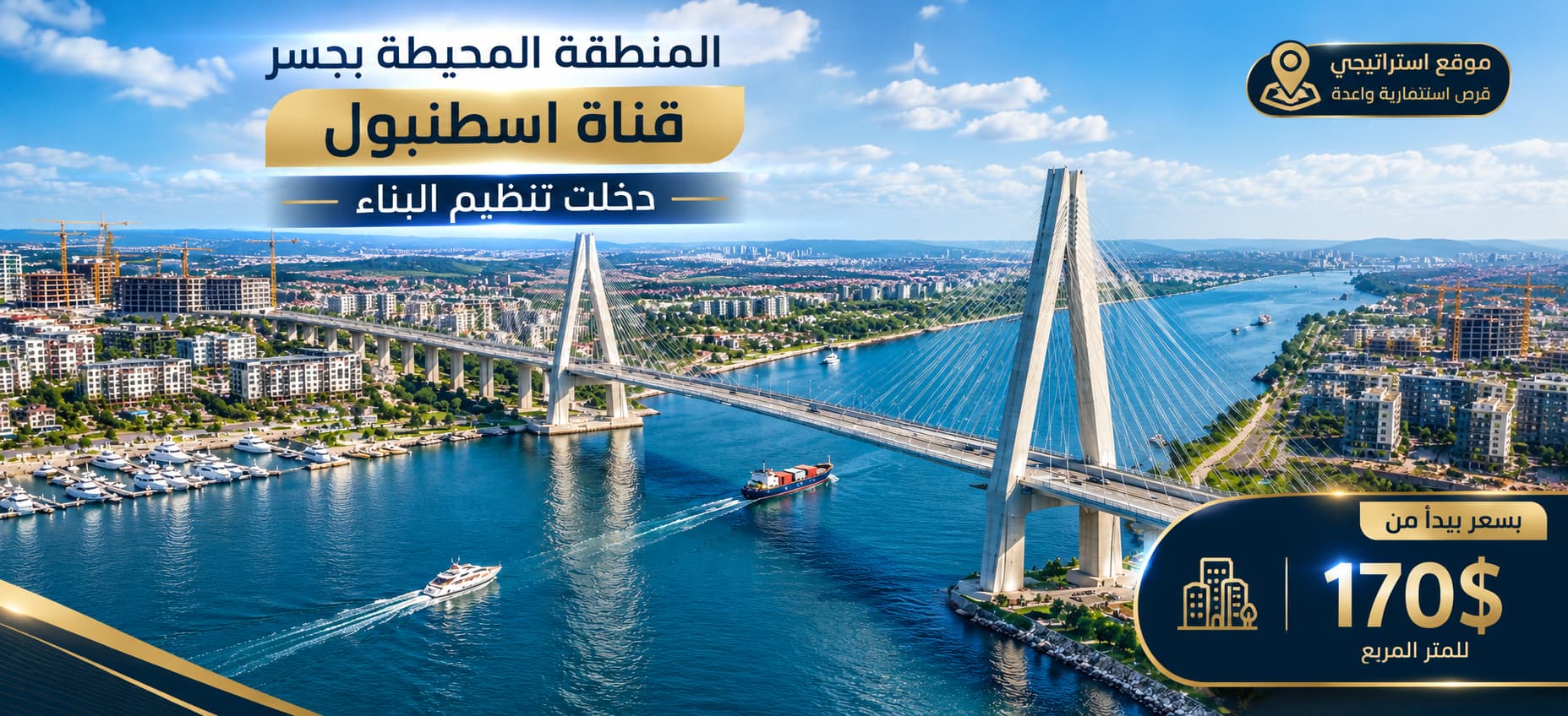المناطق المحيطة بجسر قناة اسطنبول